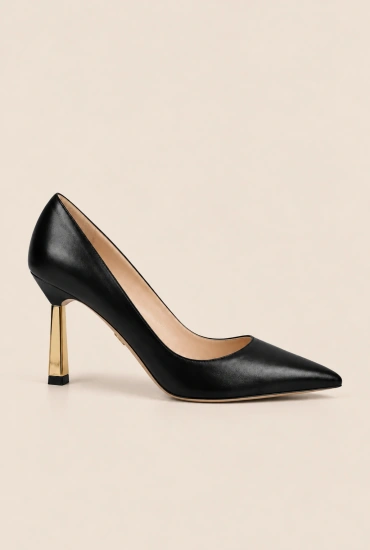 Oasis – schwarze Pumps mit goldenem Stiletto