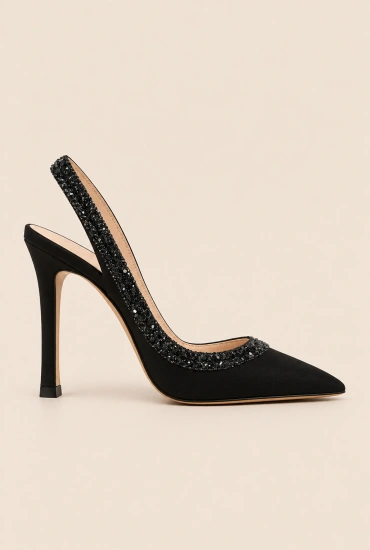 Monse – schwarze Pumps mit glitzerndem Finish