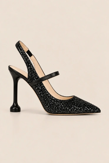 Marti – black pumps with a glitter application