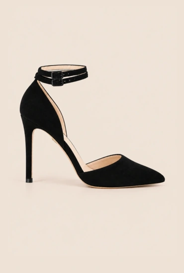 Terry - Black Suede Stilettos with Covered Toes