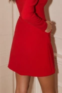 Blubell - red dress with open shoulders and zipper