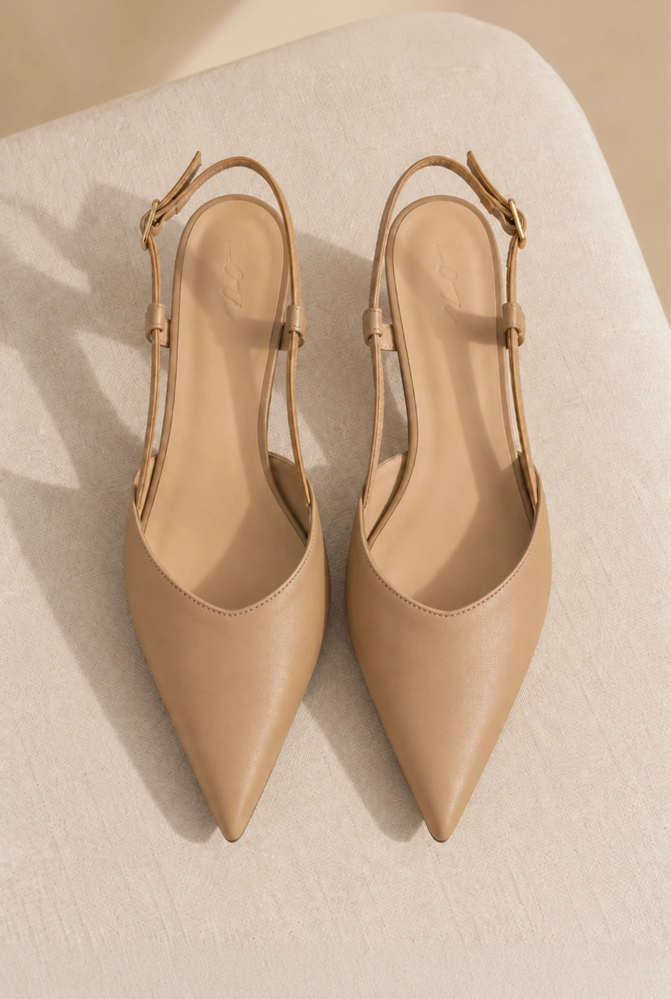 Vianna – beige Pumps mit niedrigem Absatz
