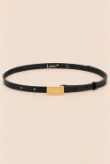 Lita Belt - Elegant Black Women's Belt with Gold Lou Buckle