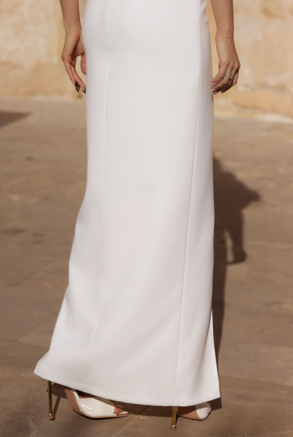 Indali - Maxi Korsettkleid mit Crinkle-Kragen und abnehmbaren Trägern