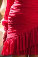 Clementine Red - gecrinkeltes Minikleid in Rot