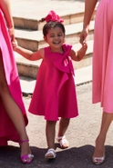 Mist - Rosa Kinderkleid mit Schleife und Haargummi