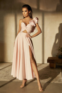 Alek - the sophistication of the composition of the dress in a whitened color