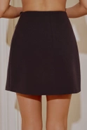 Orkide - chocolate skirt with a wool and viscose blend