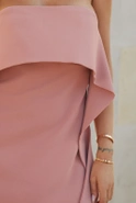 Yosma - Elegant mini corset dress with shawl, choker and underwire in dirty pink