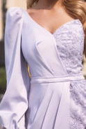 Vicki - asymmetrical dress in a shade of gray
