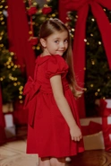 Gabi - rotes Kinderkleid mit Strasssteinen