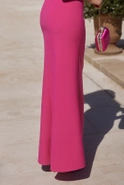 Marcelina - Corset Maxi Dress with Draping and Floral Applique
