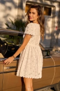 Vanessa – white mini dress with embroidered pattern