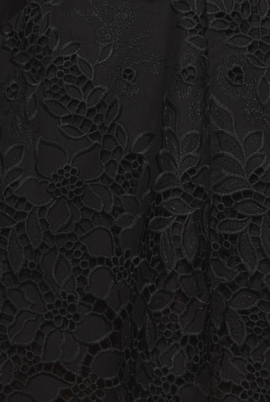 Luditta – black mini dress made of embroidered cotton