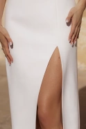 Indali - Maxi Korsettkleid mit Crinkle-Kragen und abnehmbaren Trägern