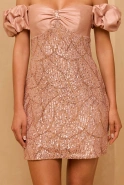 Jordi - Sequin Dress with Carmen neckline