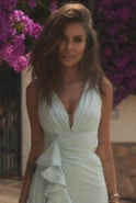 Fidelia - Maxikleid aus Brokat in Pastellmint