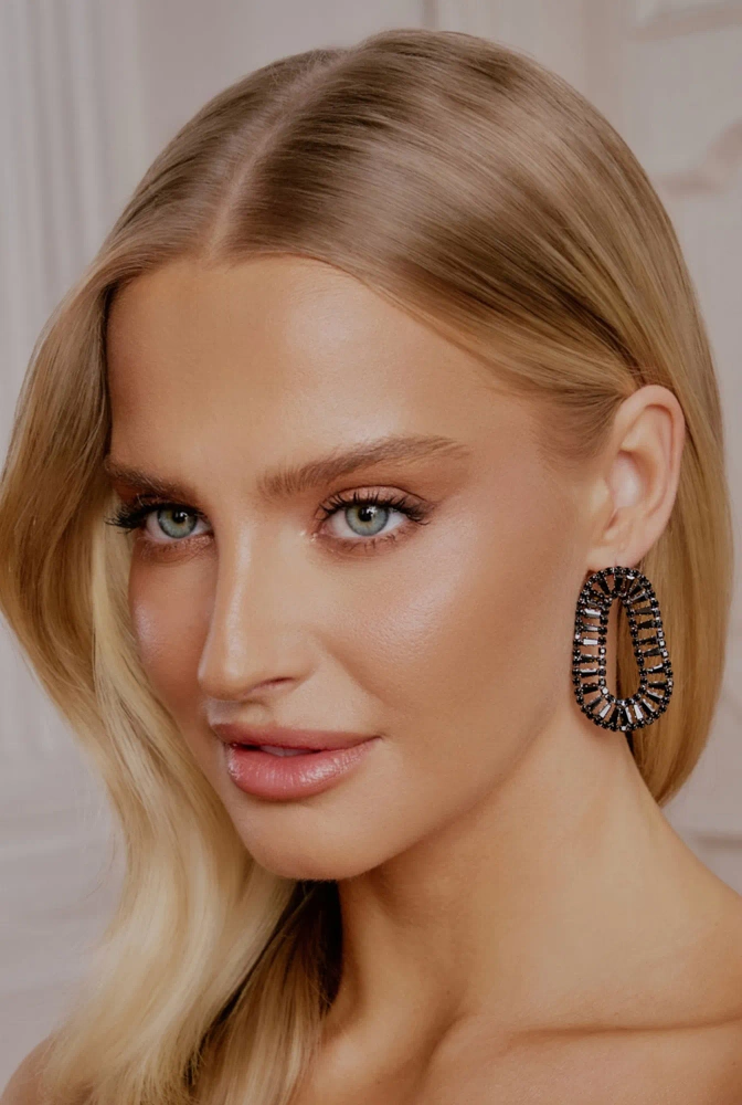 Zome - schwarze Ohrringe mit Zirkonen