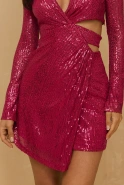 Sally - sequin mini in bold pink