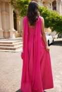 Margotta - Maxi Dress with Asymmetrical Flared Bottom and Heart-Shaped Neckline