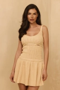 Lori Beige - Strickkleid mit Trägern