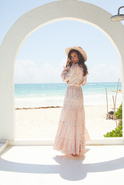 Maeve - a boho style maxi dress in a shade of pink