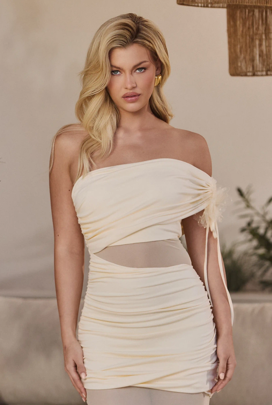 Blandine – yellow asymmetrical maxi dress