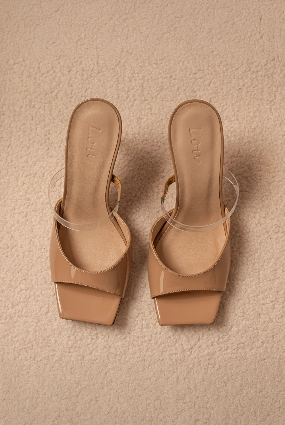 Zuhal - patent leather stilettos with transparent strap