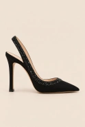 Monse – black heels with a glitter finish