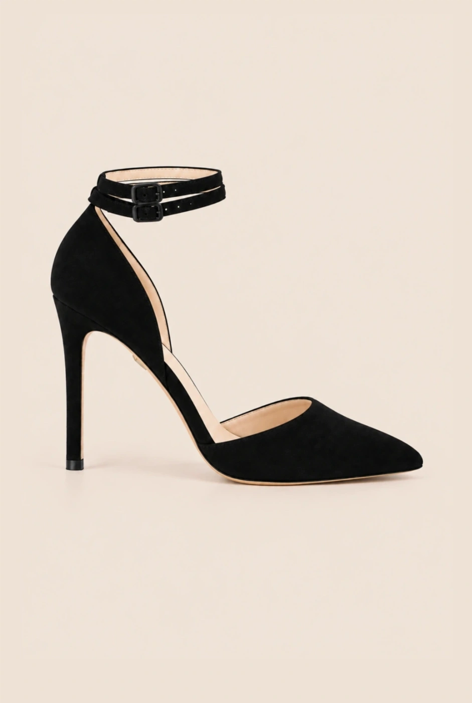 Terry - Black Suede Stilettos with Covered Toes