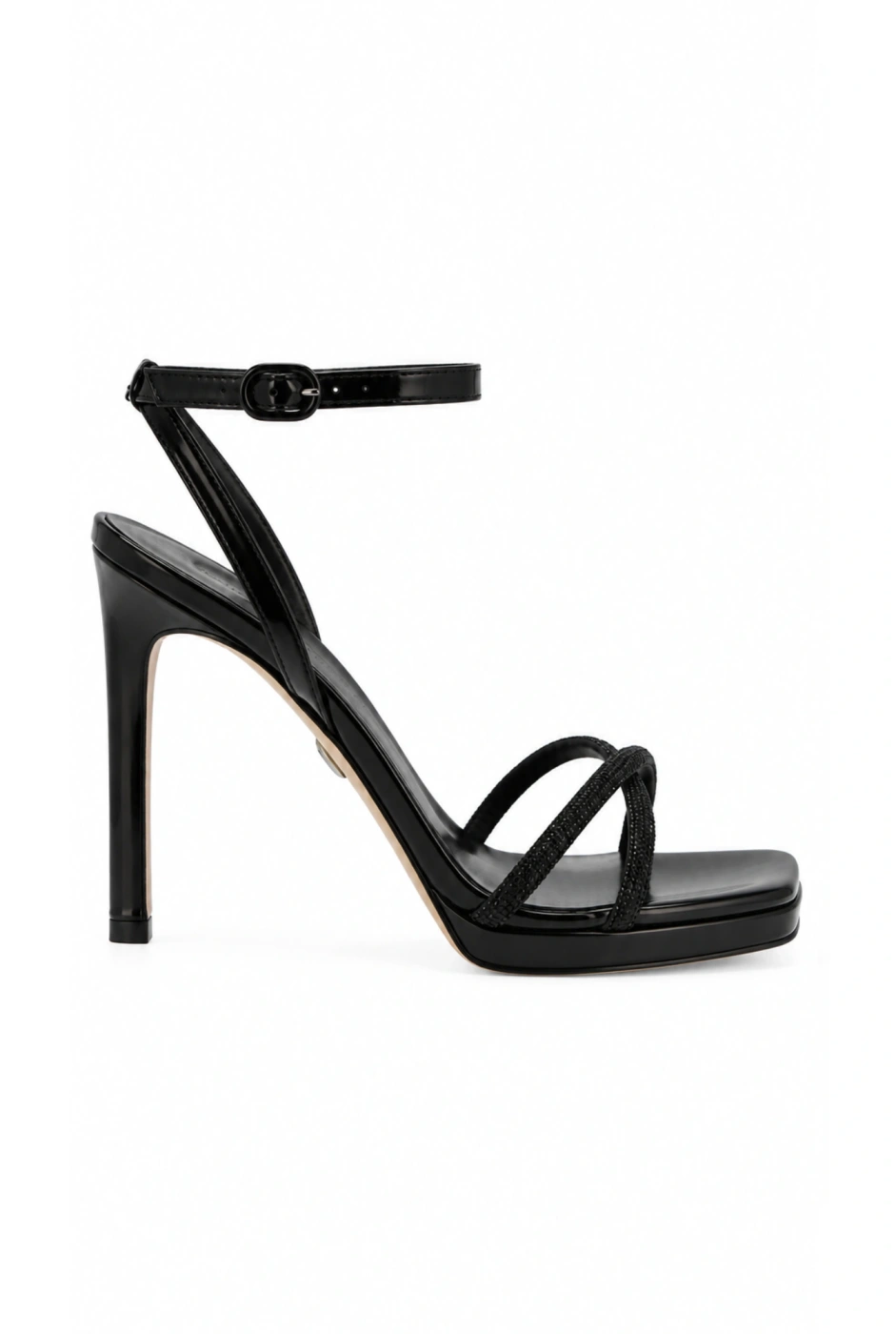 Blackdoe - Naturleder - Lackleder-Sandalen mit glänzenden Riemen