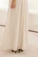 Carmelita - Long strapless dress with contrast piping