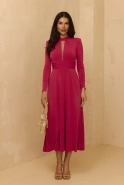 Urge - Elegantes Midikleid in Fuchsia