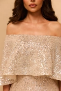 Narsha - Minikleid mit silbernen Pailletten
