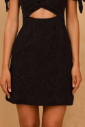 Sabrina – black mini dress with puff sleeves