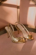 Valles – gold sandals with transparent details