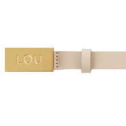 Lita Belt - Damengürtel in Ecru-Tönen mit exklusiver Goldschnalle