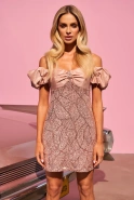 Jordi - Paillettenkleid mit Carmenausschnitt