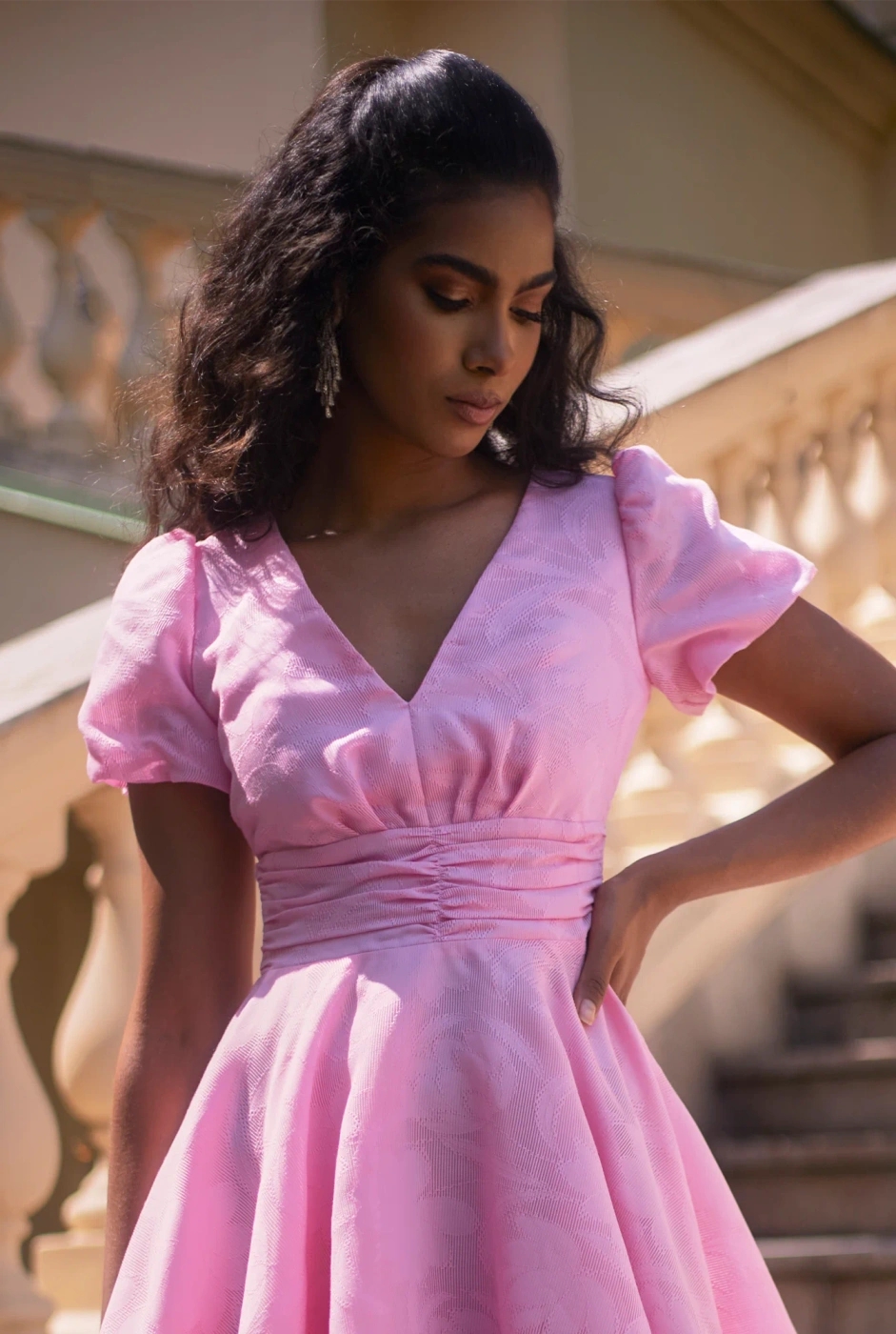 Nilda - Mini-Cocktailkleid in Puderrosa