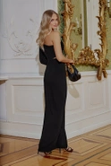 Monaco - asymmetric maxi with mesh-covered waist cutout