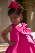 Mist - Rosa Kinderkleid mit Schleife und Haargummi
