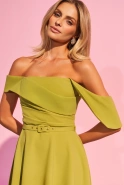 Suzi - Midi Dress with Corset Top and Decorative Belt