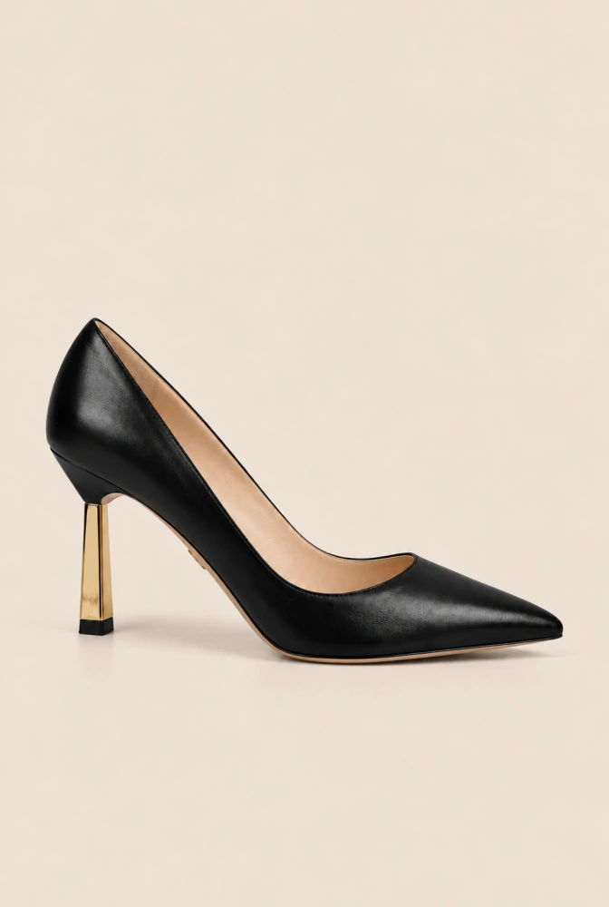 Oasis – schwarze Pumps mit goldenem Stiletto