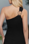Milagros – black asymmetrical maxi dress