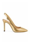 Stevie – goldene Slingback-Pumps mit Absatz