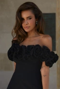 Graft - Elegant Dress with Floral Embellishment