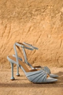 Avialle – blue stiletto sandals with a stable finish