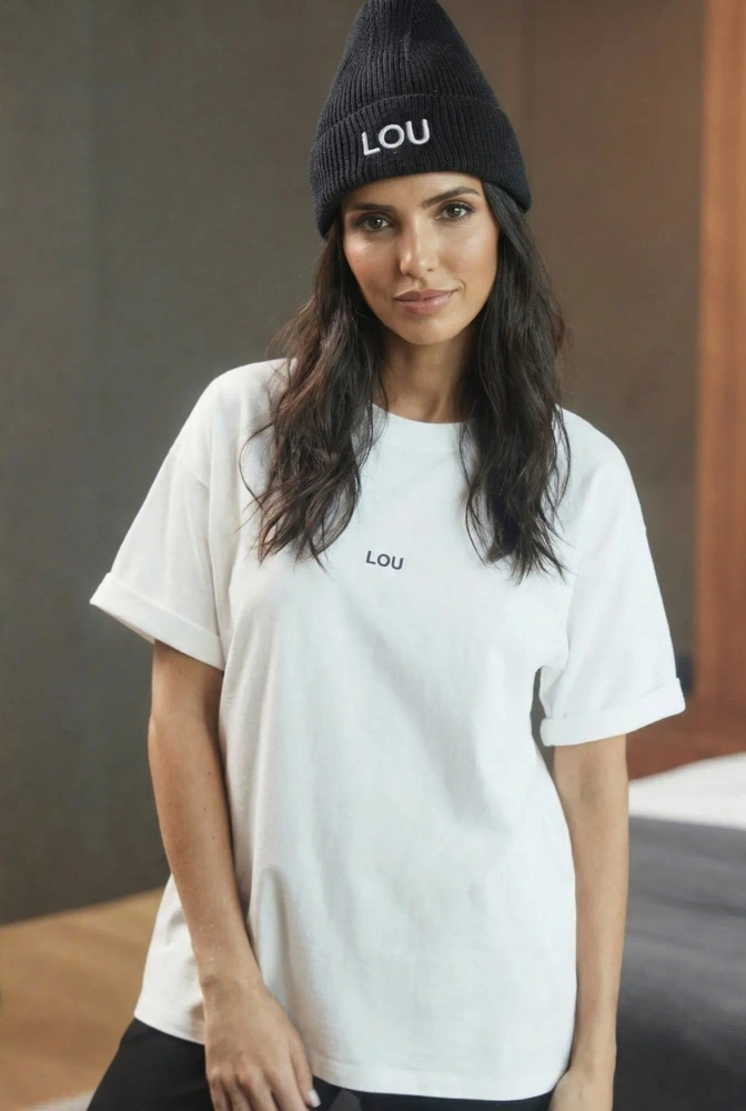 Madison - Classic Ecru T-Shirt with Black Logos