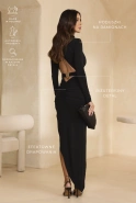 Ficardi – schwarzes Maxikleid mit Rückenausschnitt