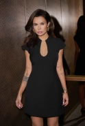 Dulce – black mini dress with stiffened hem